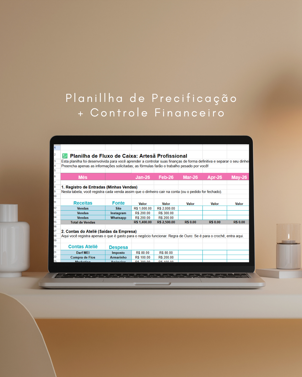 Kit Artesana Emprendedora (Hojas de Cálculo de Gestión y Estrategia)