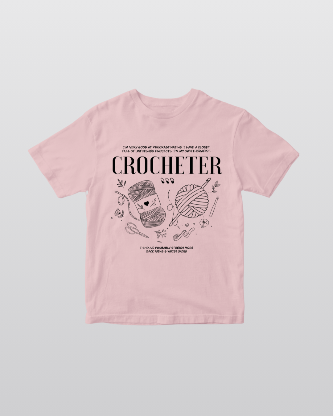 Camiseta Crocheter - Rosa Baby